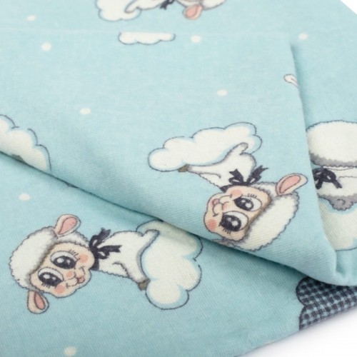 ΠΑΝΑ ΦΑΝΕΛΑ bebe Προβατάκι 06 80Χ80 Sky blue Flannel cotton 100% 