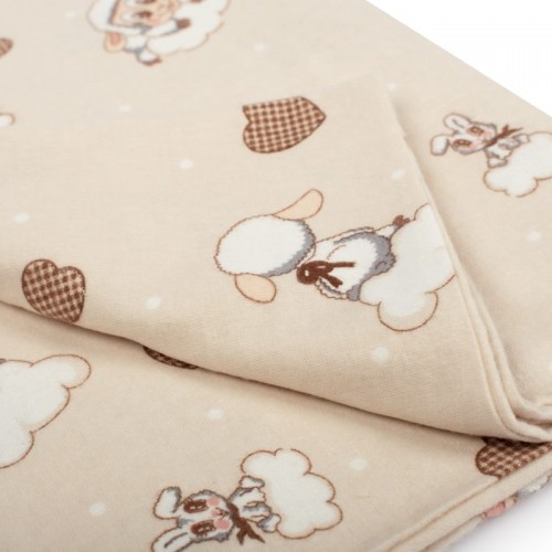 FLANNEL DIAPER bebe Lamb 07 80X80 Beige Flannel cotton 100% 