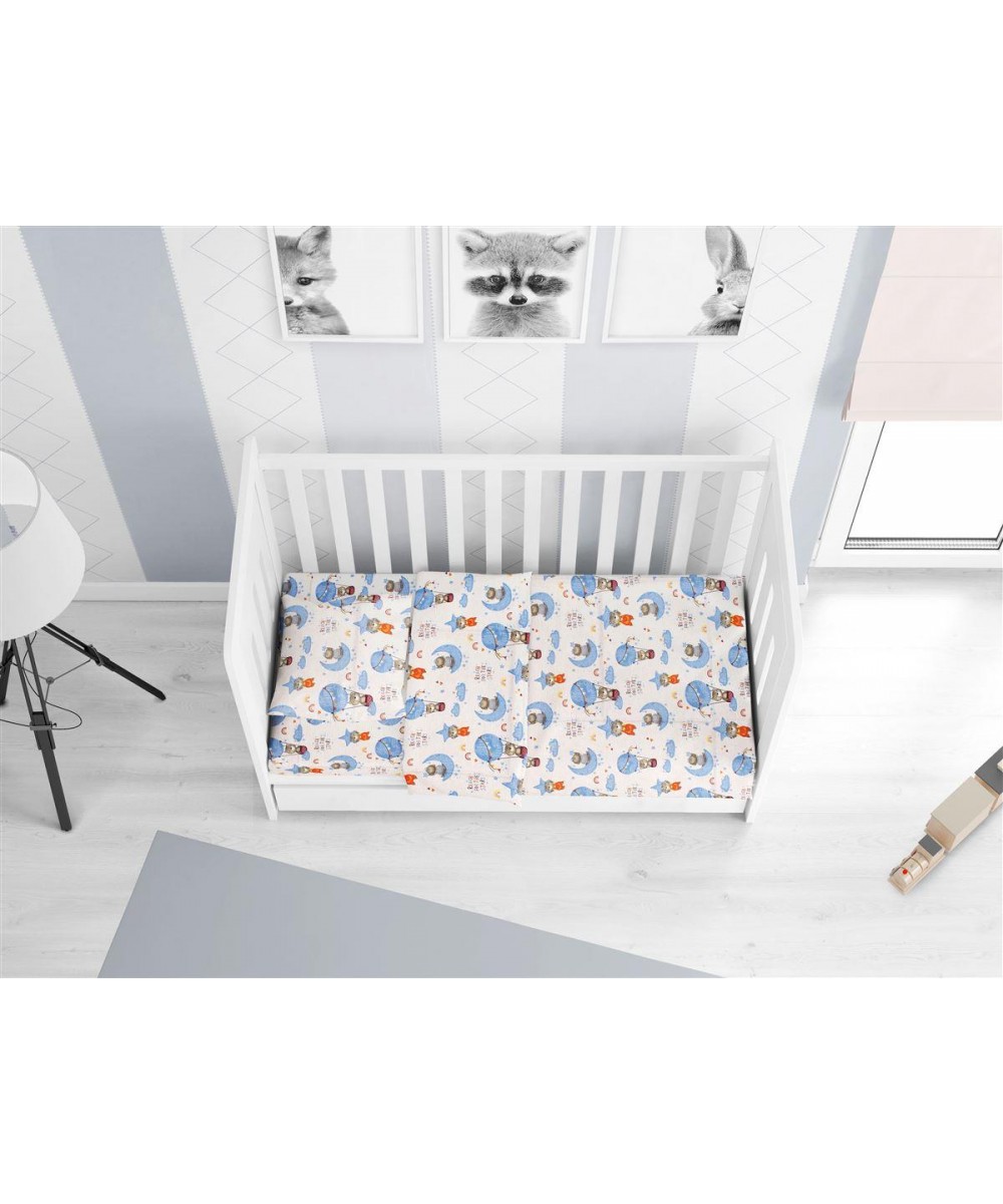 ΚΑΤΩΣΕΝΤΟΝΟ ΜΕ ΛΑΣΤΙΧΟ bebe Reach the stars 191 0,70X1,40X0,15 Sky blue Cotton 100%