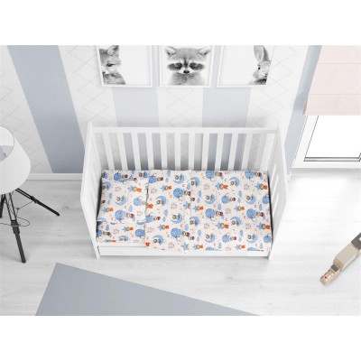 ΚΑΤΩΣΕΝΤΟΝΟ ΜΕ ΛΑΣΤΙΧΟ bebe Reach the stars 191 0,70X1,40X0,15 Sky blue Cotton 100% 