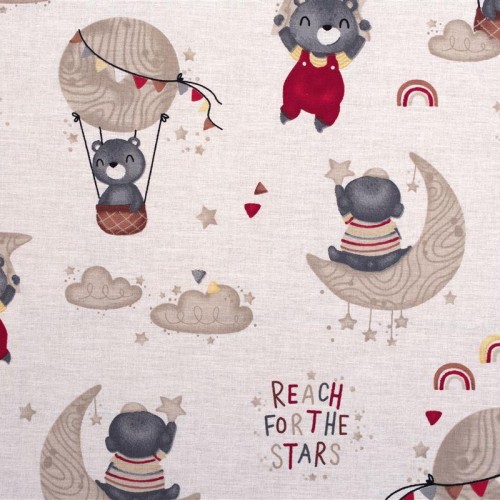 Crib sheet bebe Reach the stars 190 80X110 Beige Cotton 100% 