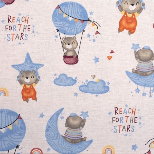 Crib sheet bebe Reach the stars 191 80X110 Sky blue Cotton 100% 