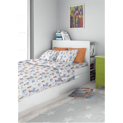 PRINTED SHEETS SET 3 pcs kids Reach the stars 191 160X240 Sky blue Cotton 100% 