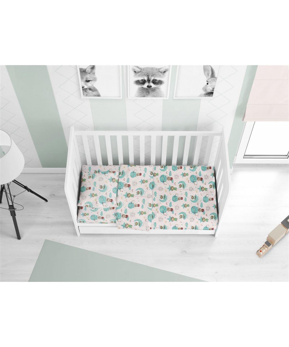 PRINTED SHEETS SET 3 pcs bebe Reach the stars 192 120X160 Green Cotton 100%