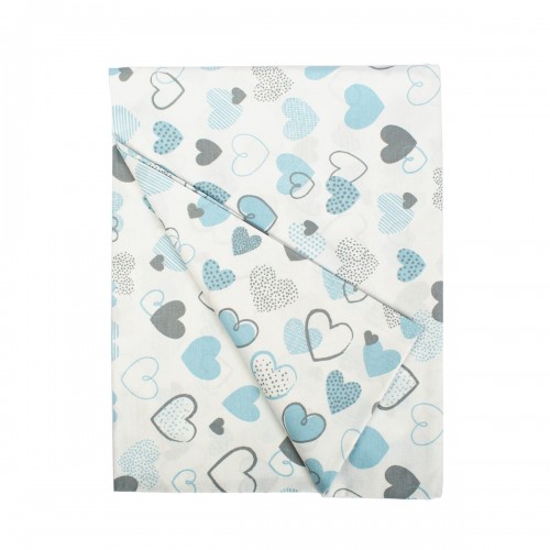 DIAPER bebe Hearts 08 80X80 Blue Cotton 100% 