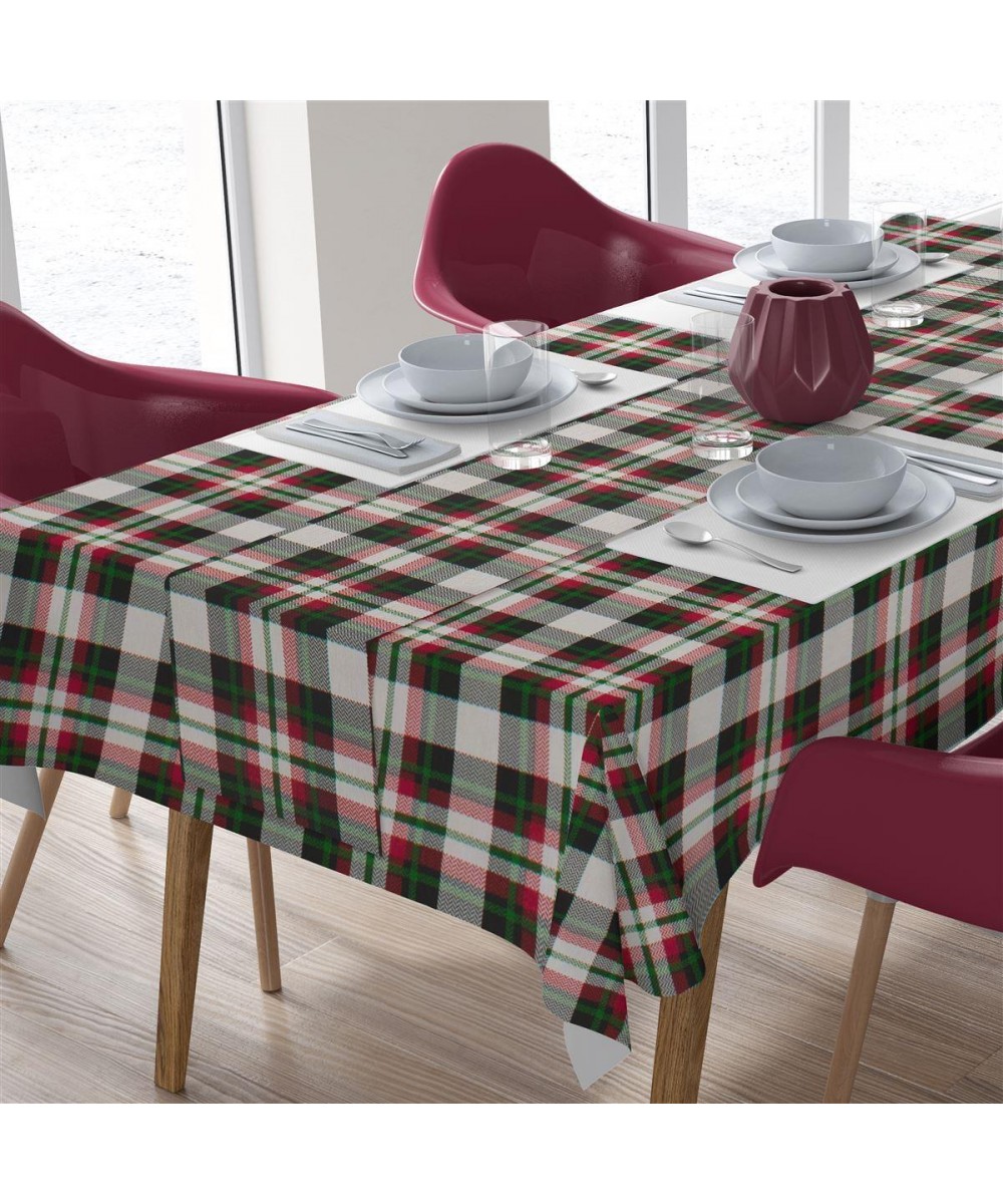 FLOOR SET 2 pcs (TRAP/LO 140X140/TRAVERSE 40X140) Tartan 493 Red-Green Cott/Pol 70/30