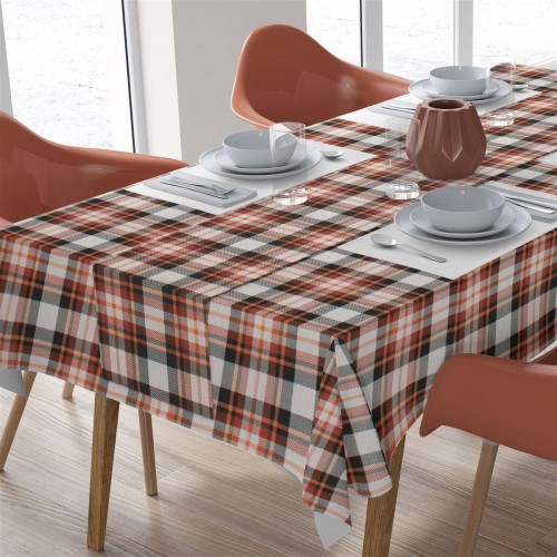 SQUARE SET 2 pcs (TRAP/LO 140X140/TRAVERSE 40X140) Tartan 492 Orange Cott/Pol 70/30