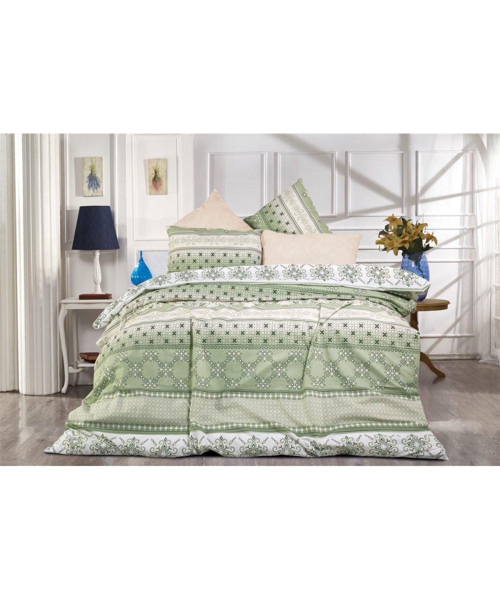 PRINTED SHEETS SET 4 pcs Kallipateira 334 240X270 L.Green-Olive Cott/Pol 70/30