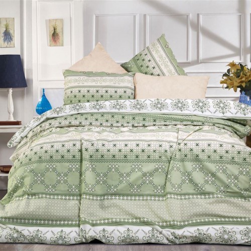 PRINTED SHEETS SET 4 pcs Kallipateira 334 240X270 L.Green-Olive Cott/Pol 70/30