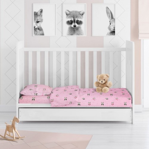 ΠΑΠΛΩΜΑ ΕΜΠΡΙΜΕ bebe PANDA 111 120X160 Pink Cotton 100% 