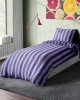 COTTON SATIN SHEETS SET 3 pcs. Stripes 157 Purple-Grey 160X240 Cotton 100%