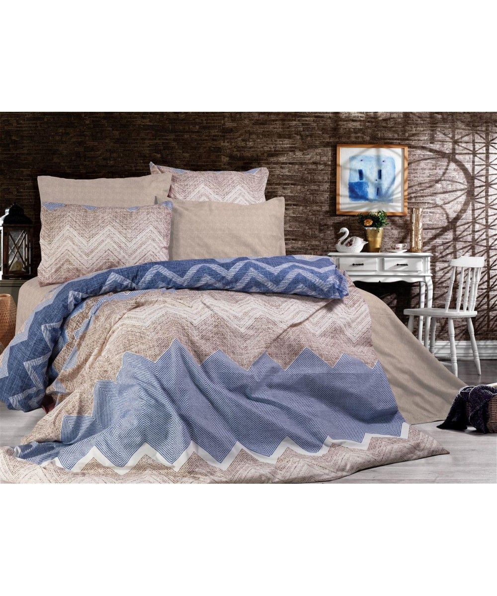 Duvet Cover Athena 407 160X240 Beige-Blue Cott/Pol 70/30