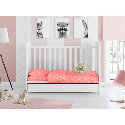 PRINTED SHEETS SET 3 pcs bebe Star 34 120X160 Coral Cotton 100% 