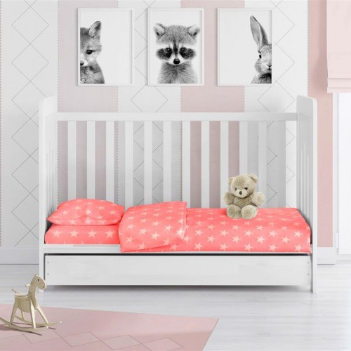 PRINTED SHEETS SET 3 pcs bebe Star 34 120X160 Coral Cotton 100% 