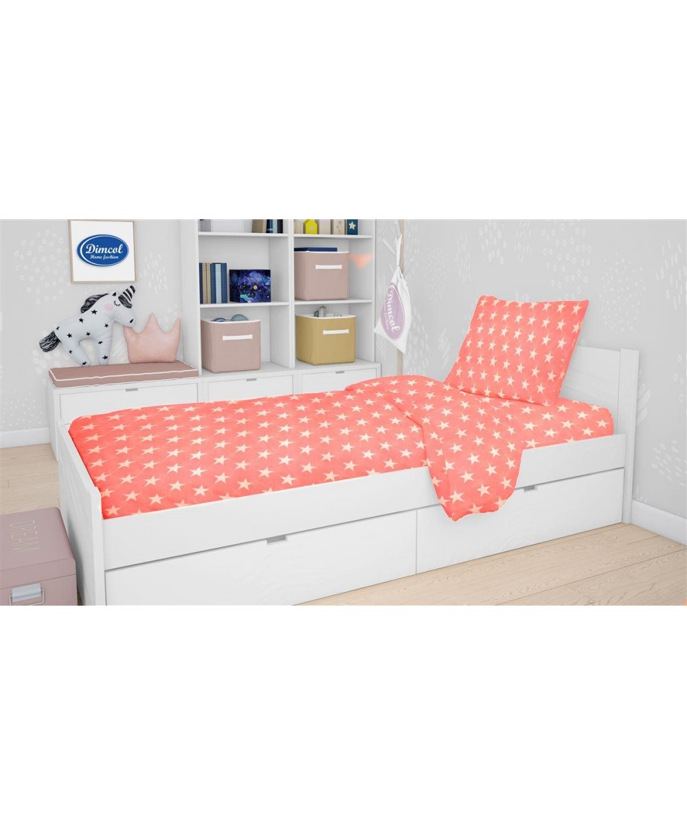 DUVET COVER kids Star 34 160X240 Coral Cotton 100%