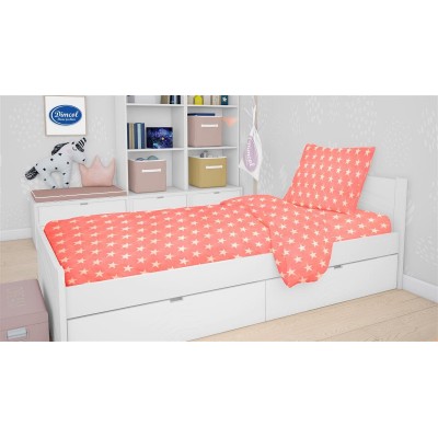 PRINTED SHEETS SET 3 pcs kids Star 34 160X240 Coral Cotton 100% 