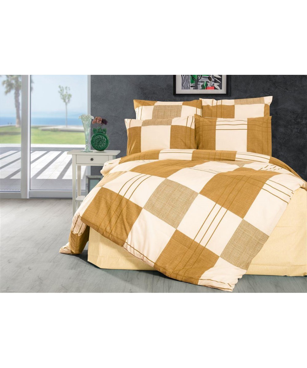 ΣΕΝΤΟΝΙΑ ΕΜΠΡΙΜΕ ΣΕΤ 4 τεμ Κίρκη 437 220Χ240 Golden Beige Cott/Pol 70/30