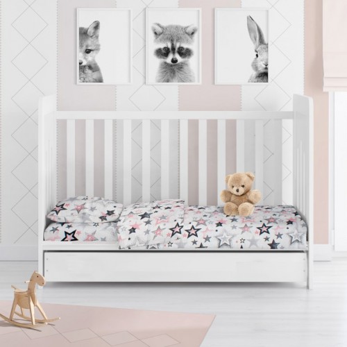 ΠΑΠΛΩΜΑ ΕΜΠΡΙΜΕ bebe Star 122 120X160 Grey-Pink Cotton 100% 