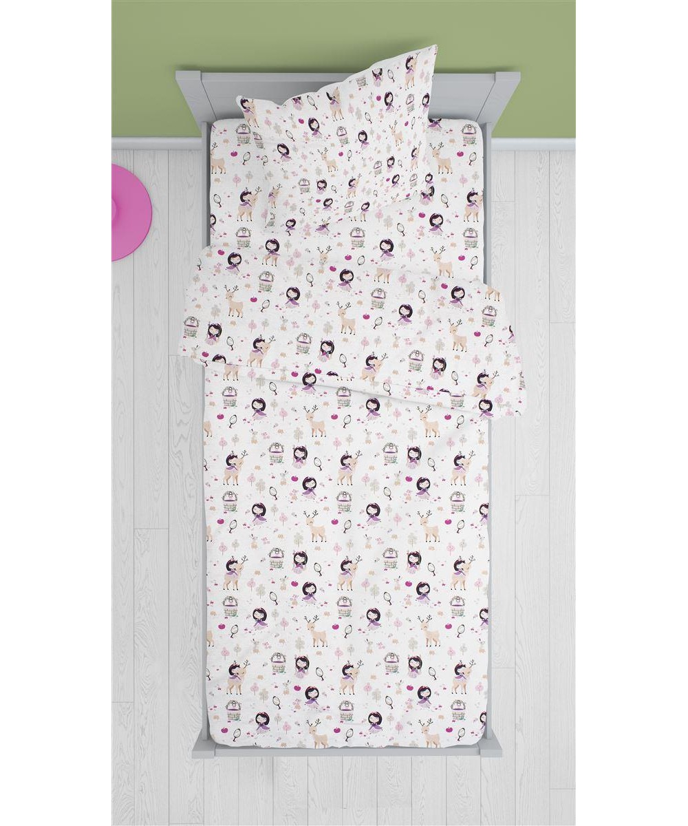 ΣΕΝΤΟΝΙΑ ΕΜΠΡΙΜΕ ΣΕΤ 2 τεμ kids Lily & Deer 179 160X240 White-Pink Cotton 100% 