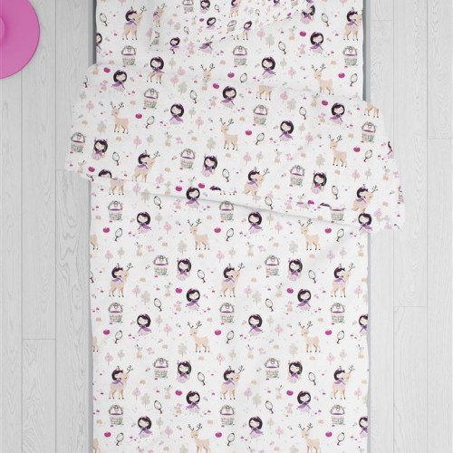 ΣΕΝΤΟΝΙΑ ΕΜΠΡΙΜΕ ΣΕΤ 2 τεμ kids Lily & Deer 179 160X240 White-Pink Cotton 100% 