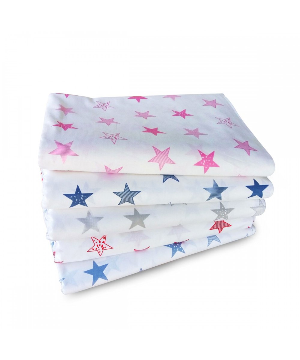 ΠΑΠΛΩΜΑ ΕΜΠΡΙΜΕ bebe Star 26 120X160 ΛΕΥΚΟ/ΚΟΚΚΙΝΟ Cotton 100% 