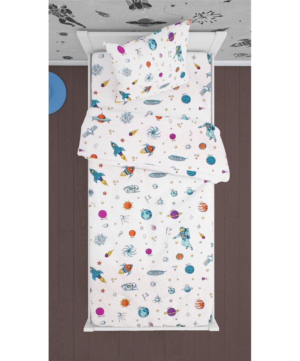 ΣΕΝΤΟΝΙΑ ΕΜΠΡΙΜΕ ΣΕΤ 2 τεμ kids Space 188 160Χ240 White Cotton 100% 