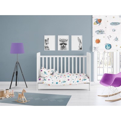 ΣΕΝΤΟΝΙΑ ΕΜΠΡΙΜΕ ΣΕΤ 3 τεμ bebe Space 188 120X160 White Cotton 100% 