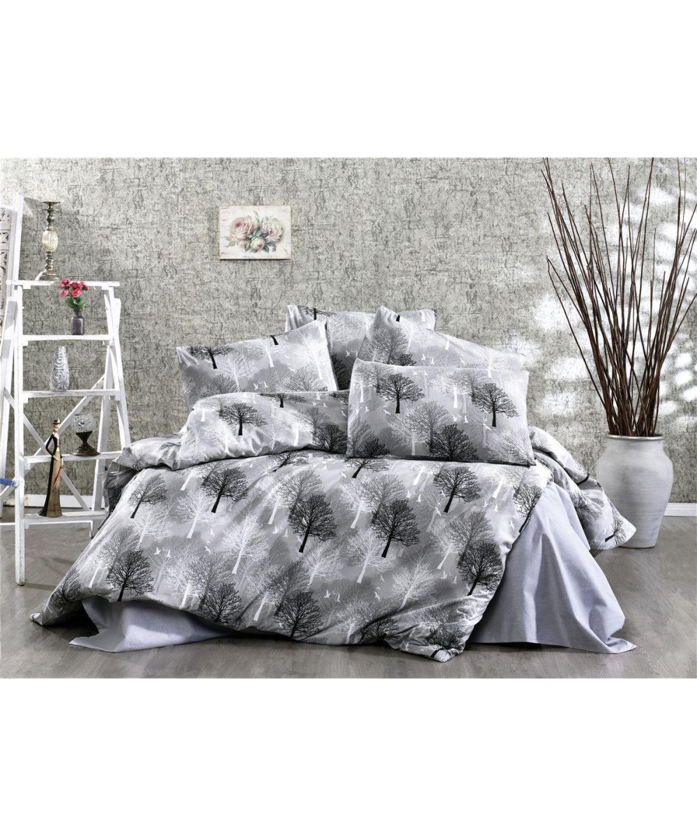 PRINTED DUVET CASE Forest 312 160X240 Gray Cott/Pol 70/30