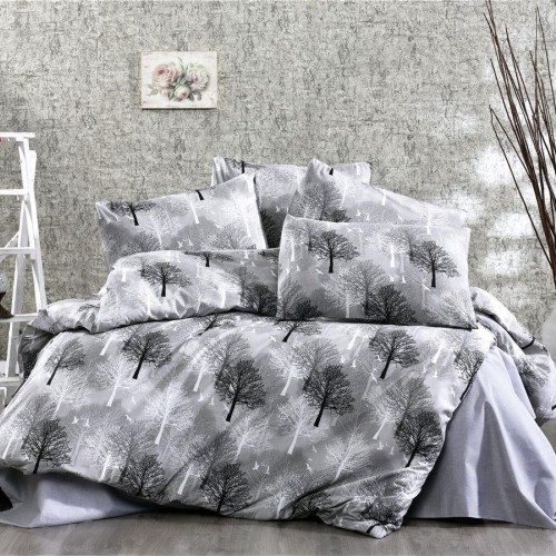 PRINTED DUVET CASE Forest 312 160X240 Gray Cott/Pol 70/30