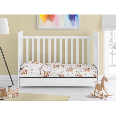 ΚΑΤΩΣΕΝΤΟΝΟ ΜΕ ΛΑΣΤΙΧΟ bebe Lion Cub 530 0,70X1,40X0,15 Beige 100%  Cotton