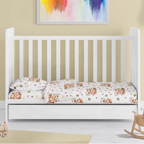 ΚΑΤΩΣΕΝΤΟΝΟ ΜΕ ΛΑΣΤΙΧΟ bebe Lion Cub 530 0,70X1,40X0,15 Beige 100%  Cotton