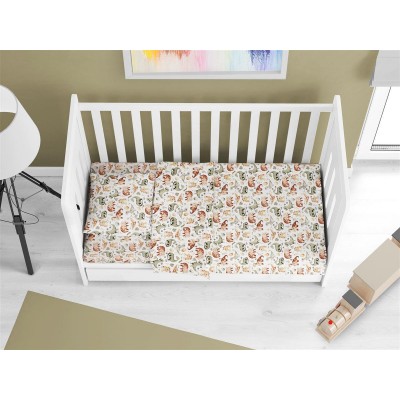 ΠΑΠΛΩΜΑΤΟΘΗΚΗ ΕΜΠΡΙΜΕ bebe Dinosaur 515 120X160 Beige 100%  Cotton