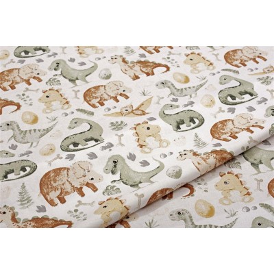 ΣΕΝΤΟΝΙΑ ΕΜΠΡΙΜΕ ΣΕΤ 2 τεμ kids Dinosaur 515 160X240 Beige 100%  Cotton