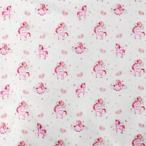 ΠΑΝΑ ΧΑΣΕ bebe Unicorn 208 80X80 White-Pink Cotton 100% 