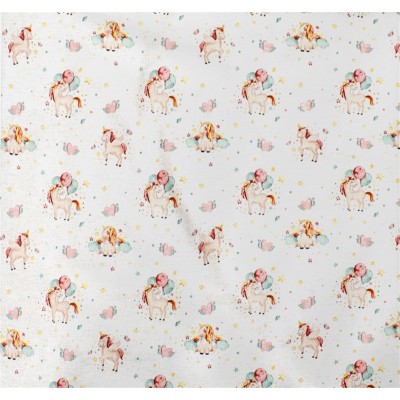 ΠΑΝΑ ΧΑΣΕ bebe Unicorn 209 80X80 White-Salmon Cotton 100% 