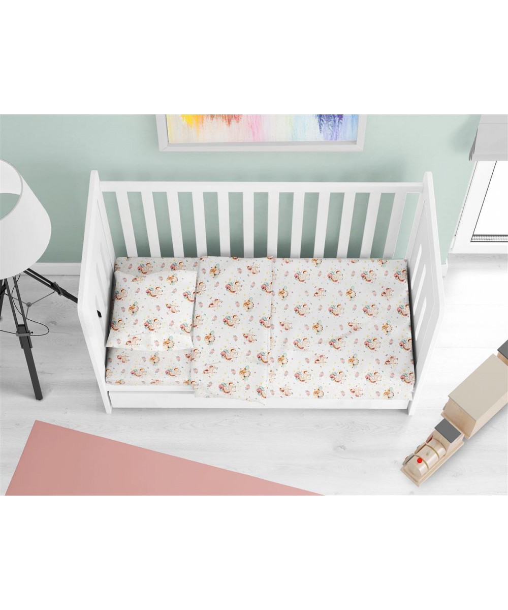 ΠΑΠΛΩΜΑΤΟΘΗΚΗ ΕΜΠΡΙΜΕ bebe Unicorn 209 120X160 White-Salmon Cotton 100% 