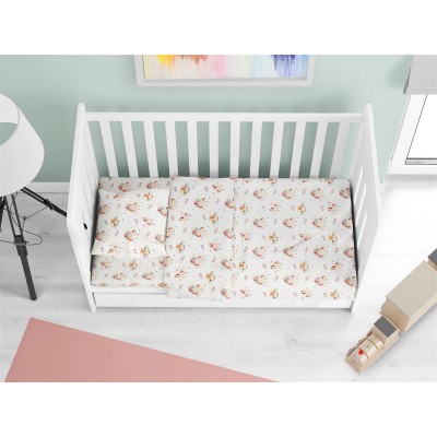 ΠΑΠΛΩΜΑΤΟΘΗΚΗ ΕΜΠΡΙΜΕ bebe Unicorn 209 120X160 White-Salmon Cotton 100% 