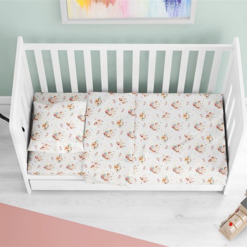 ΠΑΠΛΩΜΑΤΟΘΗΚΗ ΕΜΠΡΙΜΕ bebe Unicorn 209 120X160 White-Salmon Cotton 100% 