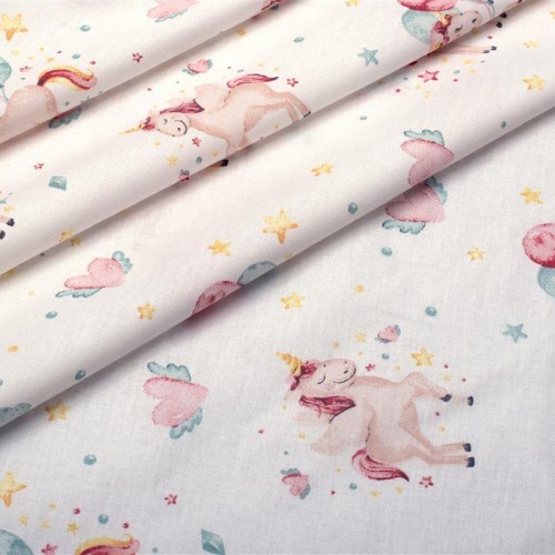 ΣΕΝΤΟΝΙΑ ΕΜΠΡΙΜΕ ΣΕΤ 2 τεμ kids Unicorn 209 160X240 White-Salmon Cotton 100% 