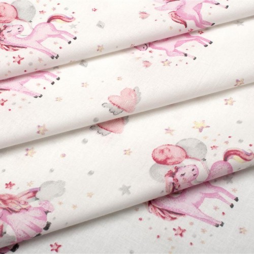 ΣΕΝΤΟΝΙΑ ΕΜΠΡΙΜΕ ΣΕΤ 3 τεμ bebe Unicorn 208 120X160 White-Pink Cotton 100% 