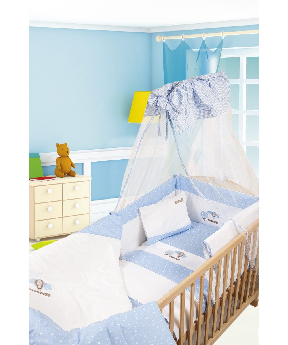 QUILT bebe AEROSTATO 03 100X140 WHITE/BLUE Cotton 100%