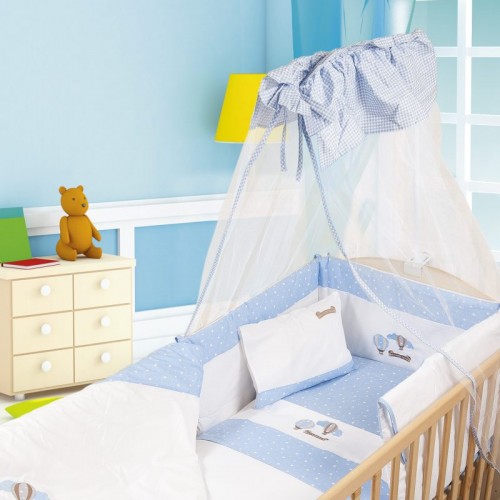 QUILT bebe AEROSTATO 03 100X140 WHITE/BLUE Cotton 100% 