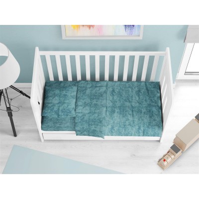 ΣΕΝΤΟΝΙΑ Σετ 3 τεμ bebe Premium Shadow 616 120X160 Petrol 100%  Cotton