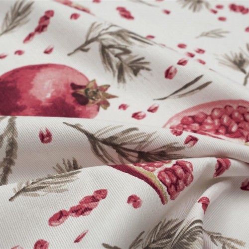 PRINTED TABLECLOTH 140X180 Pomegranate 458 White Cott/Pol 70/30