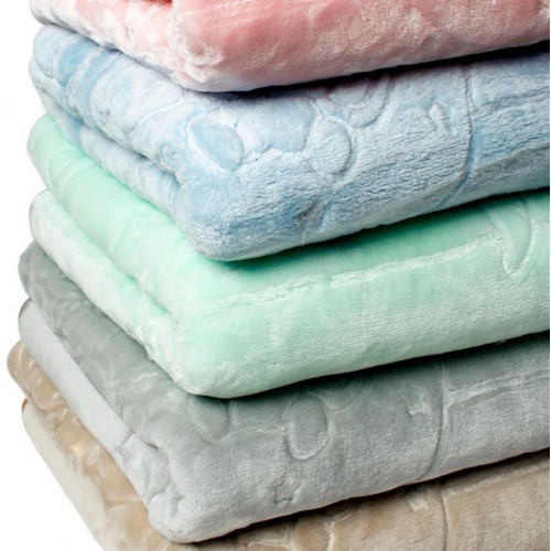 LUXURY EMBOSSED SAW BLANKET bebe Sweet Bear 11 110X140 Baby Blue 100% Polyester