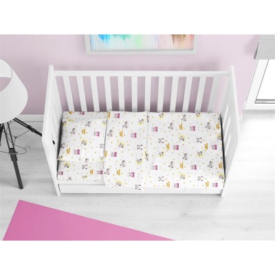 ΚΑΤΩΣΕΝΤΟΝΟ ΜΕ ΛΑΣΤΙΧΟ bebe Sweet Dreams 553 0,70X1,40X0,15 White-Pink 100%  Cotton