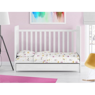 ΠΑΠΛΩΜΑΤΟΘΗΚΗ ΕΜΠΡΙΜΕ bebe Sweet Dreams 553 120X160 White-Pink 100%  Cotton