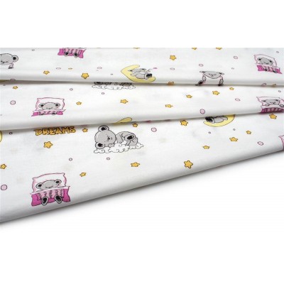 ΣΕΝΤΟΝΙΑ ΕΜΠΡΙΜΕ ΣΕΤ 3 τεμ bebe Sweet Dreams 553 120X160 White-Pink 100%  Cotton