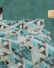 PRINTED SHEETS SET 3 pcs Geometrical 332 220X240 Petrol 100% Cotton Flannel