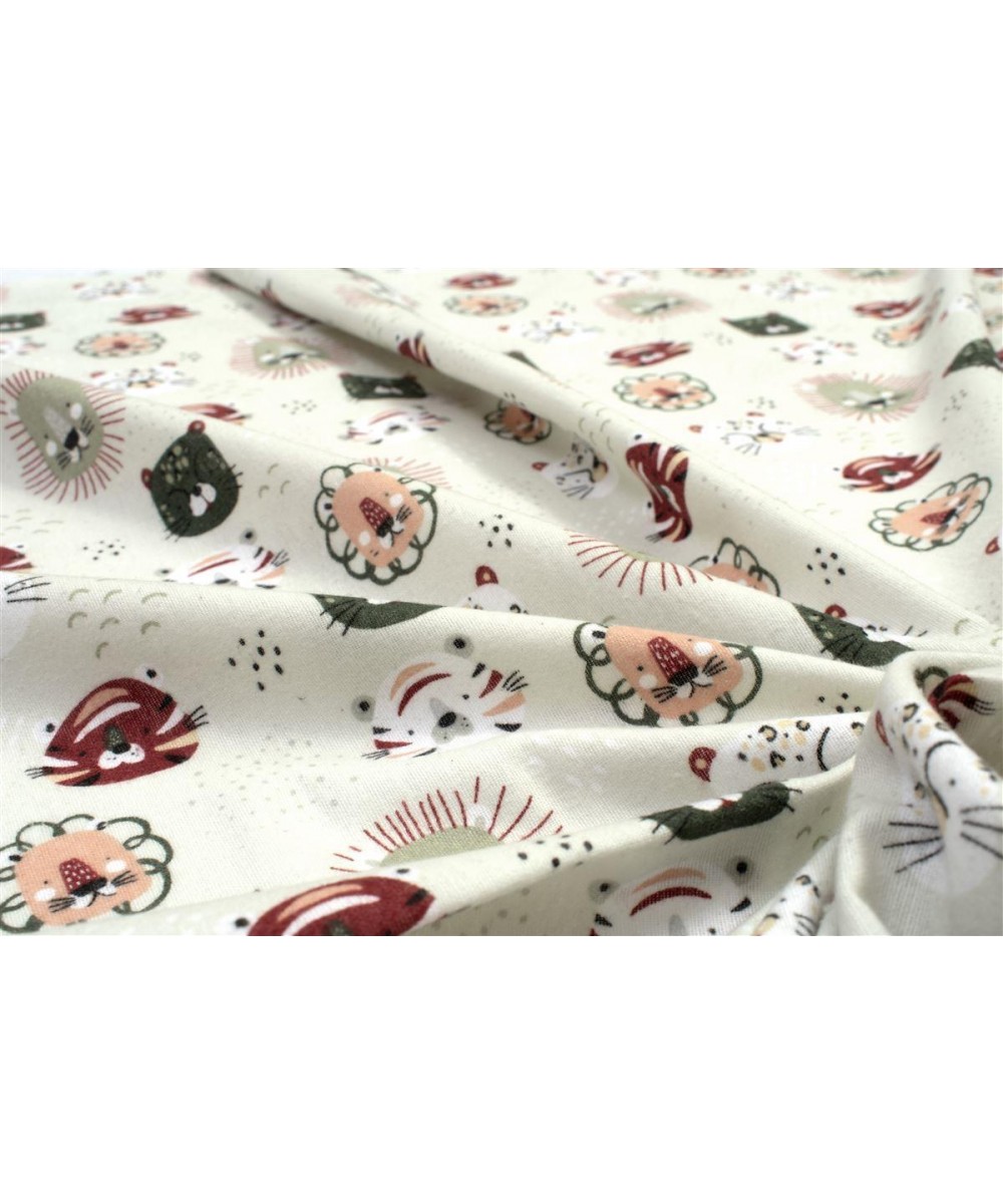 ΚΑΤΩΣΕΝΤΟΝΟ ΜΕ ΛΑΣΤΙΧΟ bebe Big Cats 27 0,70X1,40X0,15 Light Olive 100%  Cotton Flannel